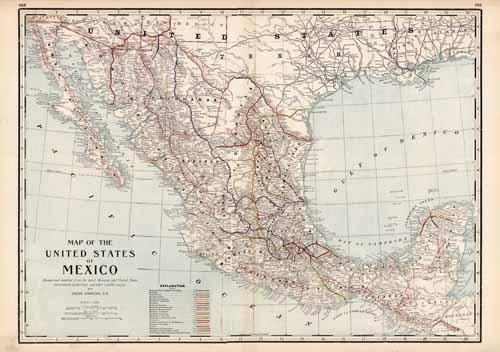 Map of the United States of Mexico