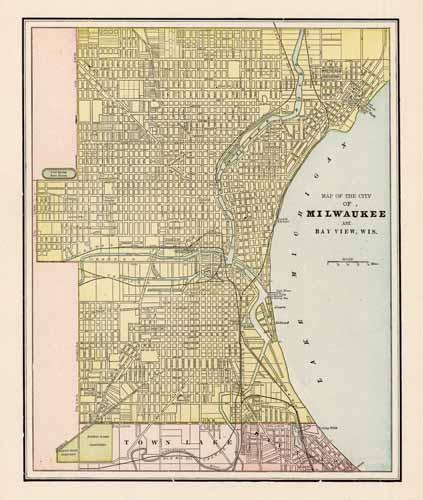 Map of the City of Milwaukee and Bay View Map of the City of Milwaukee and Bay View