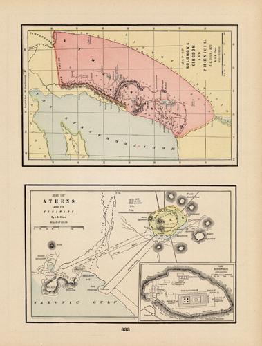 Map of Athens and its Vicinity; The Acropolis; Map of Solomons Kingdom and Phoenicia B.C. 1015-975'