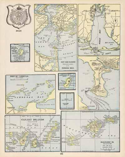 Spain. Pelew Island. New York Harbor. Mobile Bay. Port of Cardenas. Fernando Po. Anno Bon. Tampa. Canary Islands. Balearic Island.