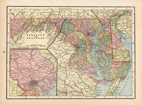 Maryland and Delaware (with an inset map of Baltimore County) Maryland and Delaware (with an inset map of Baltimore County)