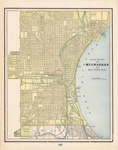 Map of the City of Milwaukee and Bay View
