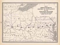 Map Showing the Position of the Center of Population of the United States at the Close of Each Decade from 1790 to 1890