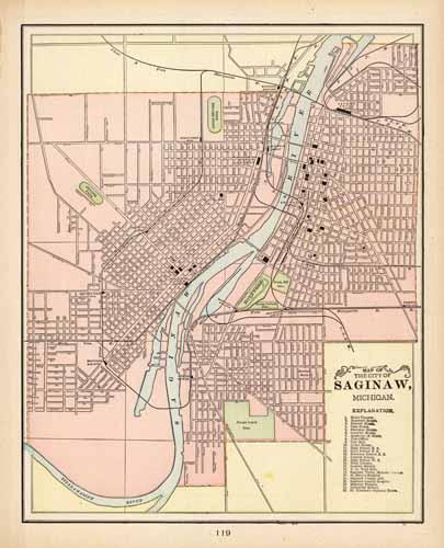 Map of the City of Saginaw