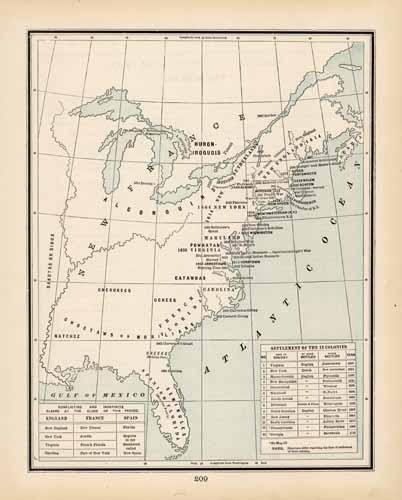 Settlements of the 13 Colonies