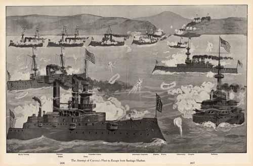 The Attempt of Cerveras Fleet to Escape from Santiago Harbor'