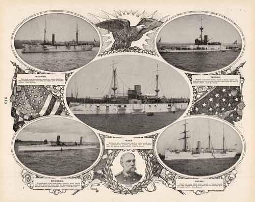 Machias Gun-boat. Terror Monitor. Texas Battleship. Ericsson Torpedo-boat. Petrel Gun-boat. Sicard (of the US Navy)