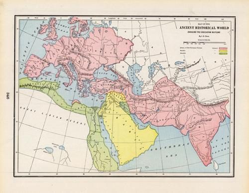 Map of the Ancient Historical World Showing the Caucasian Nations