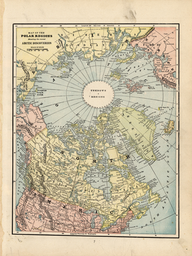 Map of the Polar Regions Showing the recent Arctic Discoveries Map of the Polar Regions Showing the recent Arctic Discoveries