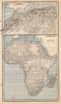 Afica with inset map of Marocco