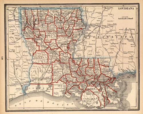 Map of Louisiana - Art Source International