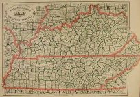 New Rail Road and County Map of Kentucky & Tennessee