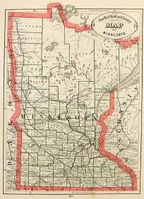 New rail Road and County Map of Minnesota