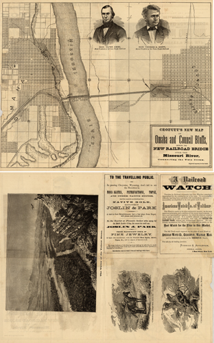 Crofutts New Map of Omaha and Council Bluffs Showing the New Railroad Bridge over the Missouri River