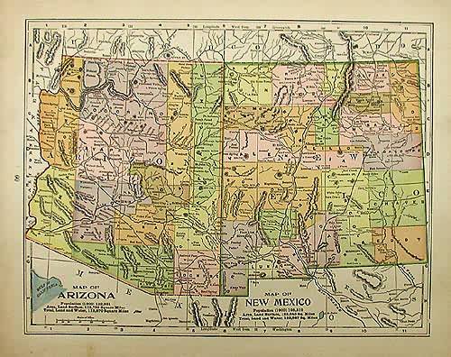 Map of Arizona and Map of New Mexico Map of Arizona and Map of New Mexico