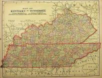 Map of Kentucky and Tennessee