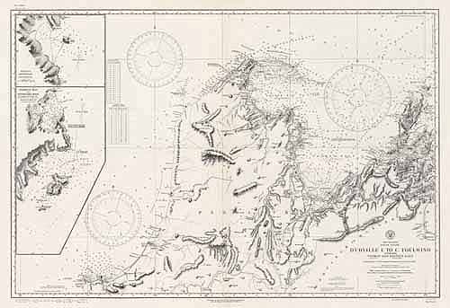 DUrville Island to Cape Foulwind including Tasman (Blind) and Golden (Massacre) Bays with inset maps of Tonga Anchorage and Torrent Bay and Astrolabe Road