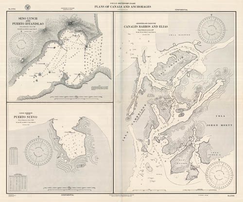 Chile - Plans of Canals and Anchorages - Seno Lynch and Puerto Estanislao