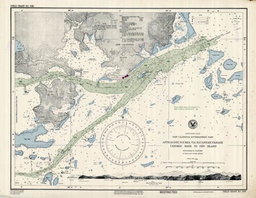 New Caledonia (Southeastern Part) - South Pacific Ocean - Approaches Noumea Via Havannah Passage - Vandegu Bank to Uen Island