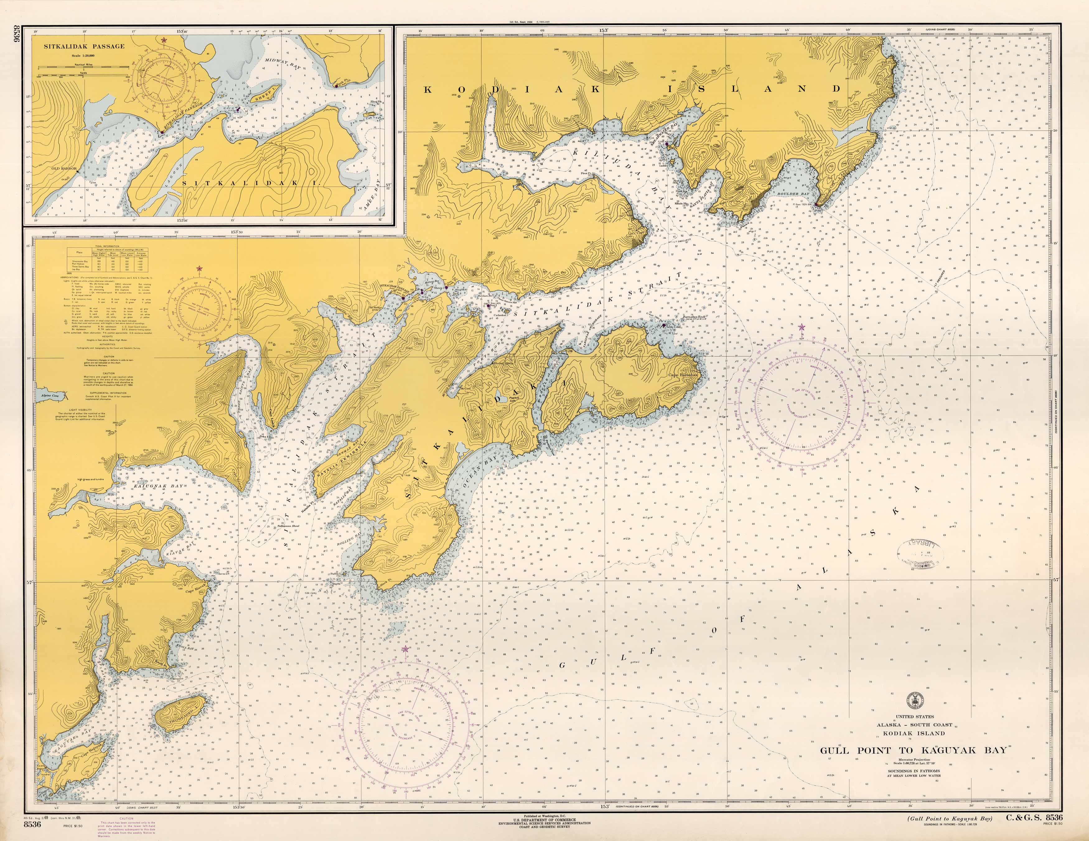 United States - Alaska - South Caost - Kodiak Island - Gull Point to Kaguyak Bay / Sitkalidak Passage