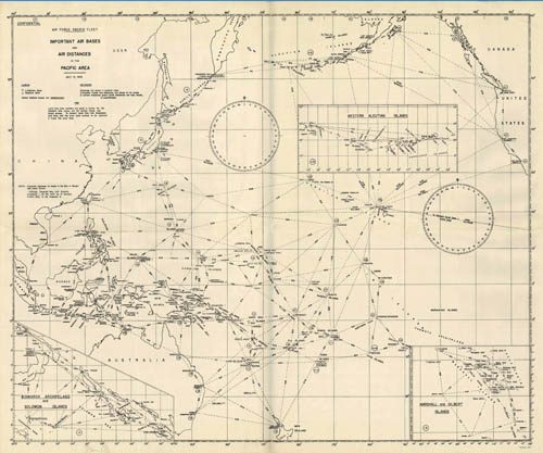 Important Air Bases and Air Distances in the Pacific Fleet