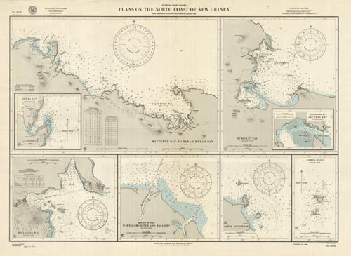 Netherlands Indies - Plans on the North Coast of New Guinea (Matterer bay to Tanah Merah Bay