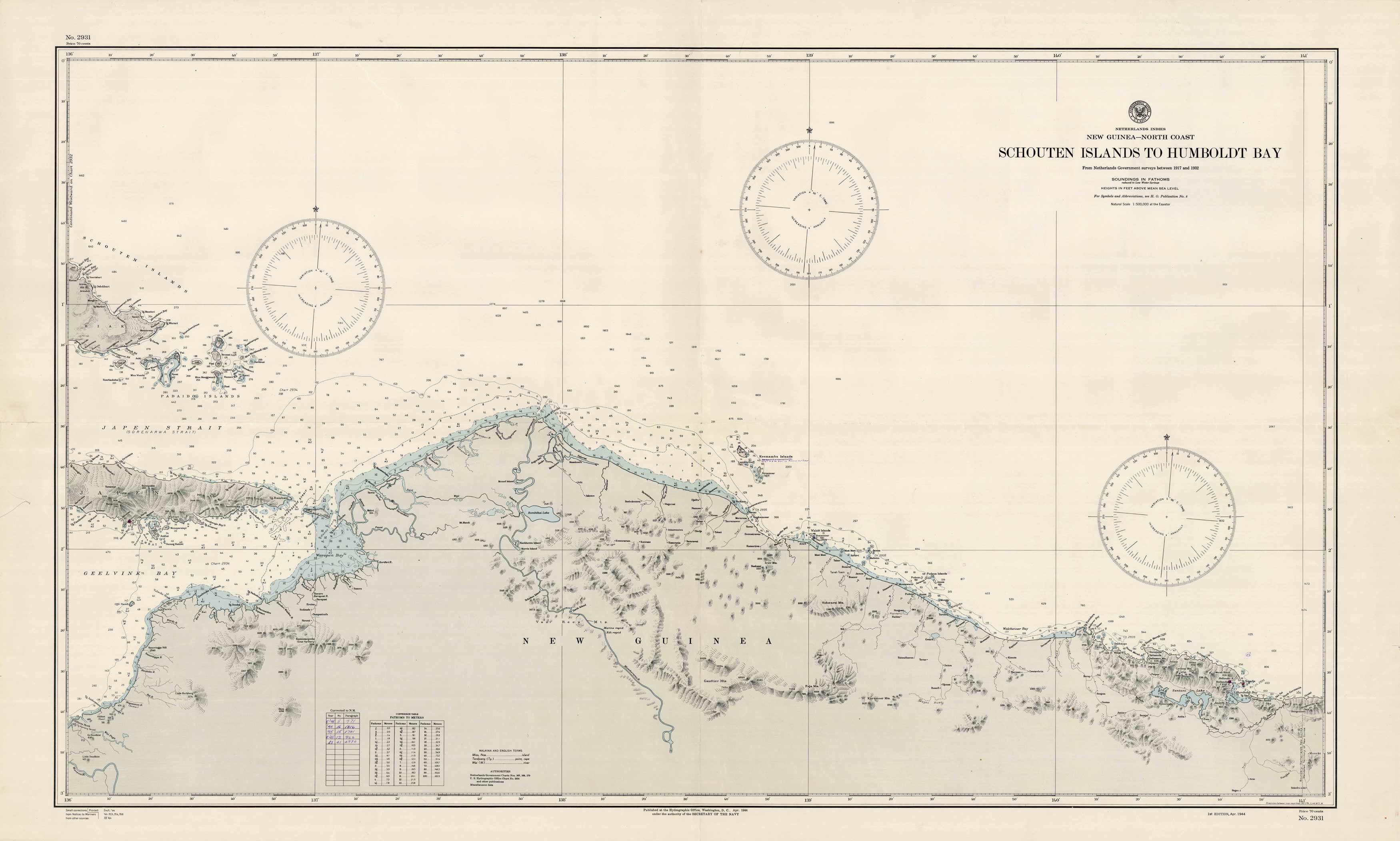 Netherlands Indies - New Guinea - North Coast - Schouten Islands to ...