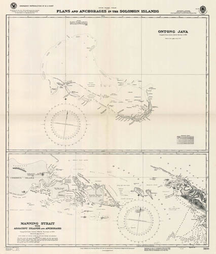 South Pacific Ocean - Plans and Anchorages in the Solomon Islands - Ontong Java - Manning Strait with adjacent Islands and Anchorages