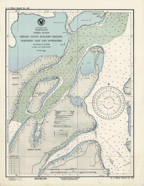 South Pacific Ocean - Solomon Islands - Russell Islands - Renard Sound - Sunlight Channel Northern Part and Approaches