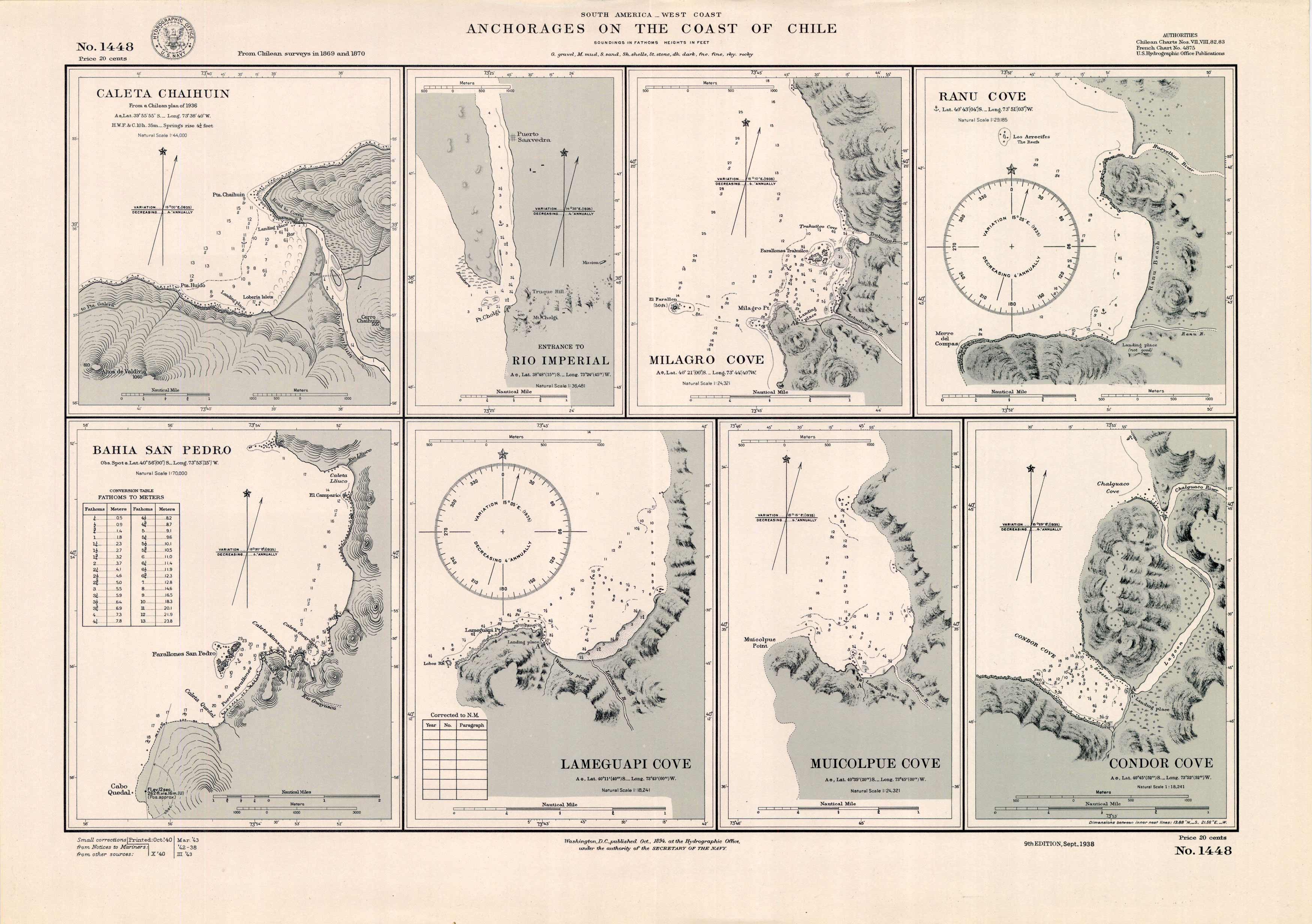 Chile - Anchorages on the Coast of Chile - S. America