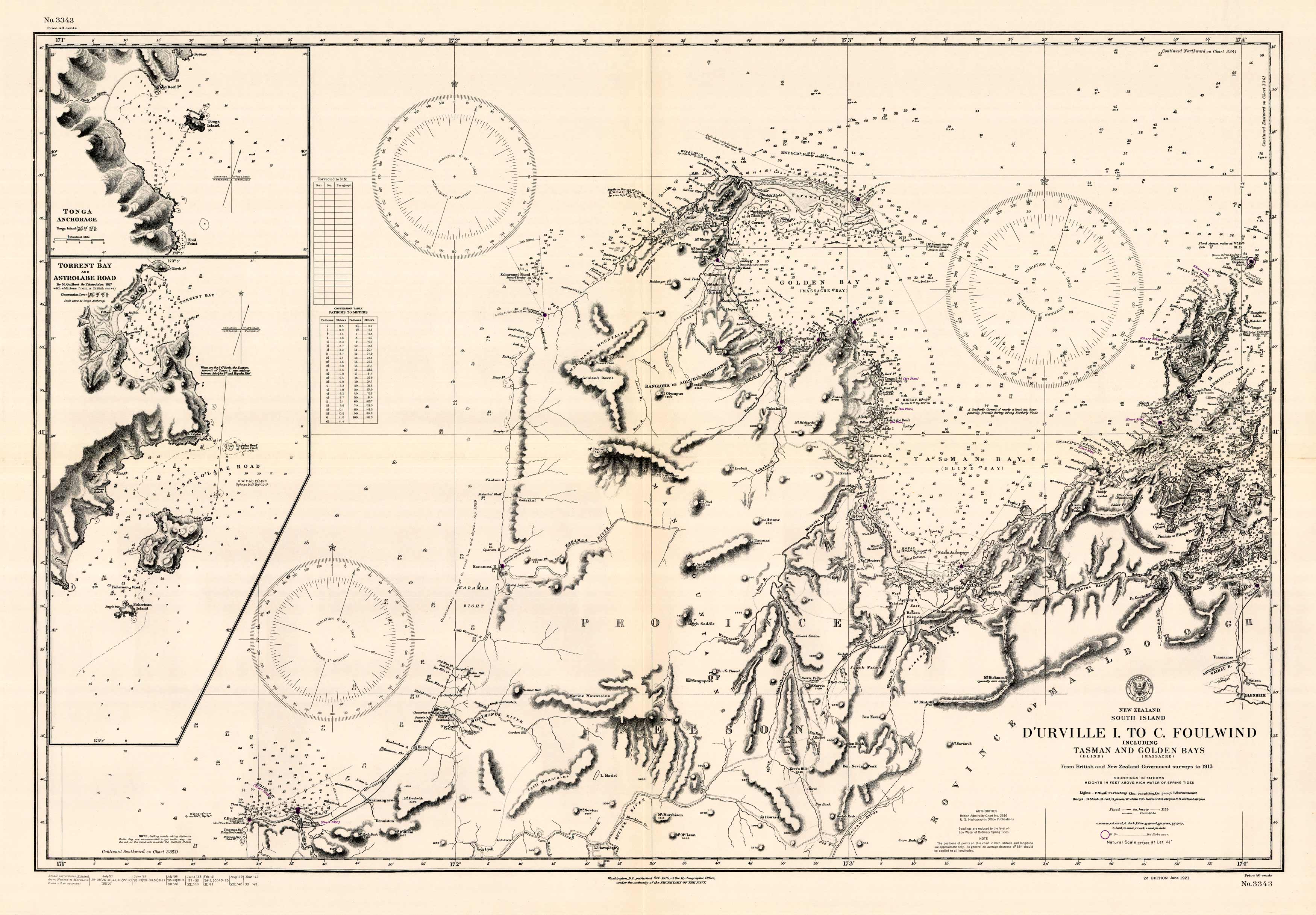 New Zealand - DUrville Island to Cape Foulwind - Torrent Bay and Astrolabe Road - Tonga Anchorage (South Island)'