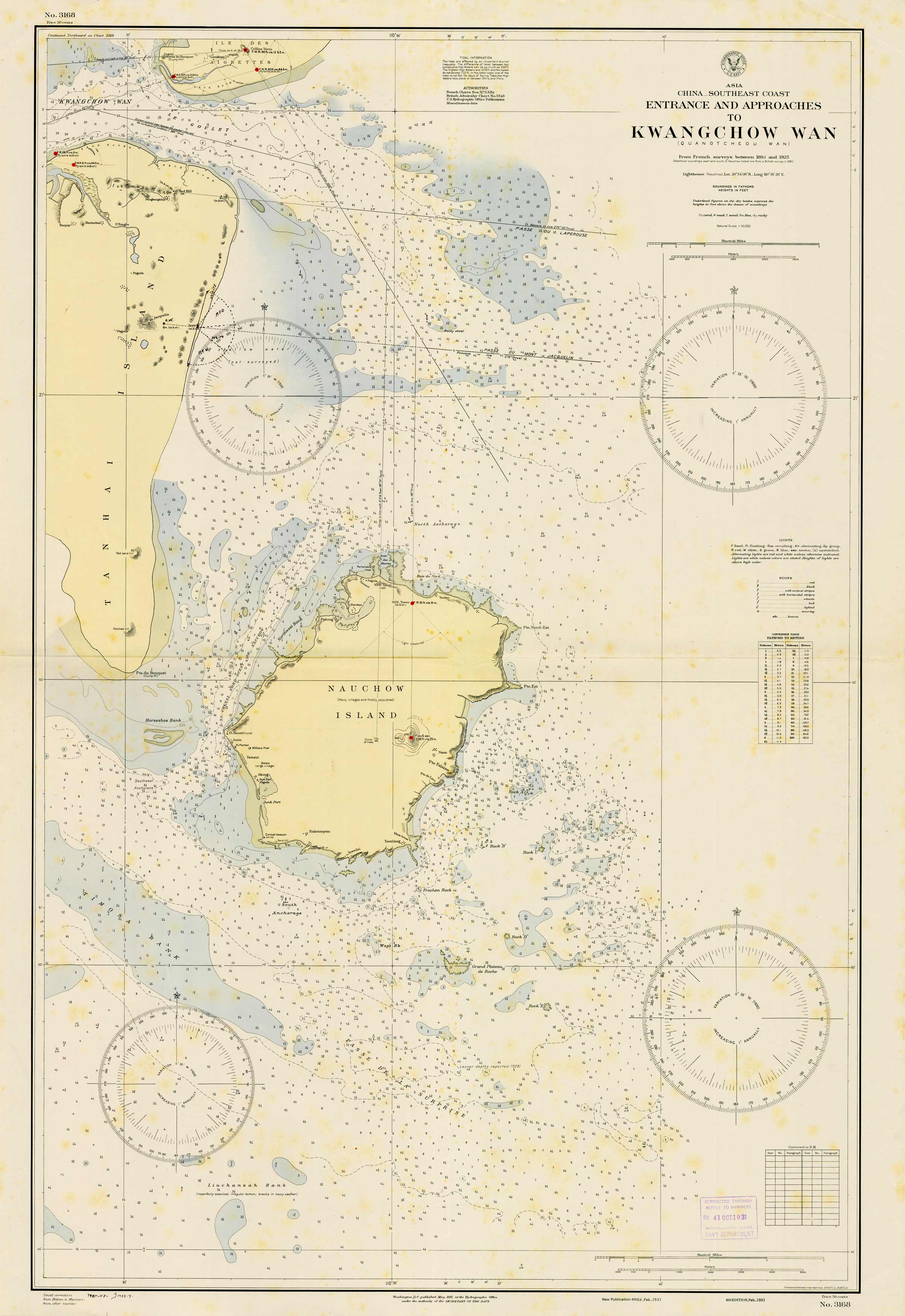 China - Southeast Coast - Entrance and Approaches to Kwangchow Wan (Quangtcheou Wan)
