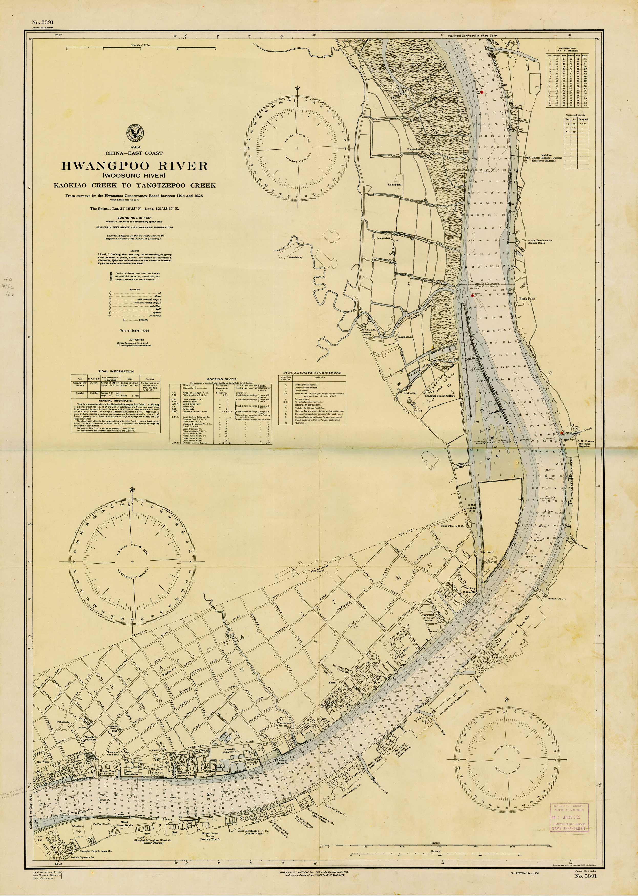 China - East Coast - Hwangpoo River (Woosung River) - Kaokiao Creek to Yangtzepoo Creek - Shanghai