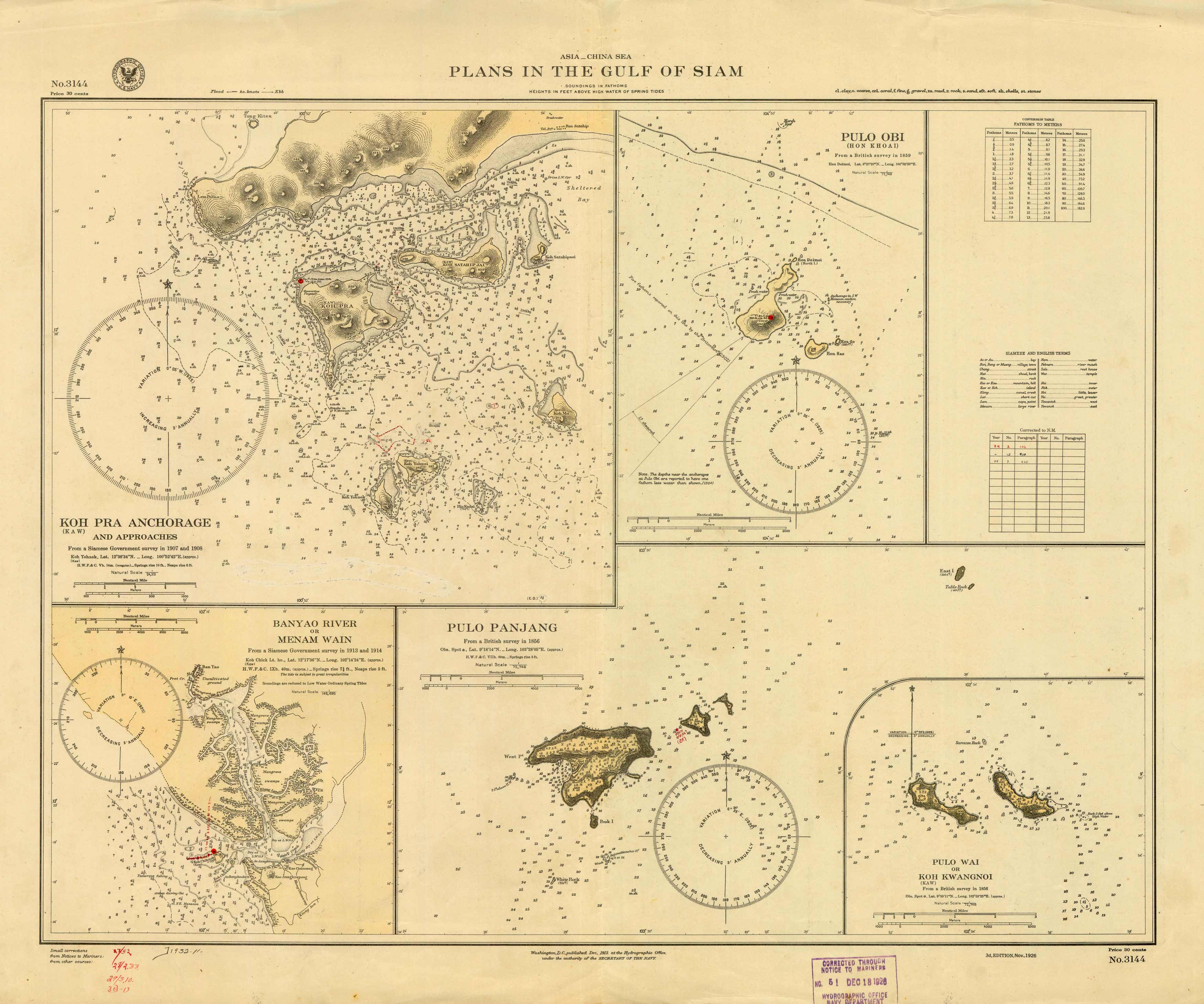 Asia - China Sea - Plans in the Gulf of Siam (Gulf of Thailand) - Koh Pra Anchorage Asia - China Sea - Plans in the Gulf of Siam (Gulf of Thailand) - Koh Pra Anchorage