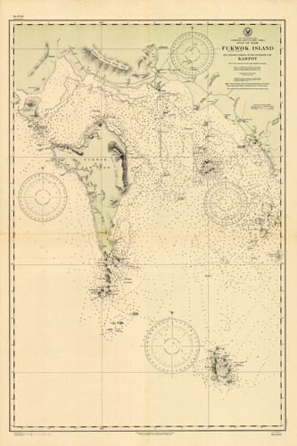 Asia - French Indo-China (Vietnam) - Cambodia and Cochin China - Gulf of Siam (Gulf of Thailand) - Fukwok Island and channels leading to the anchorages off Kampot