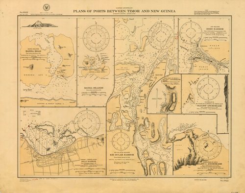 Eastern Archipelago - Indonesia - Plans of Ports Between Timor and New Guinea (Banda Road