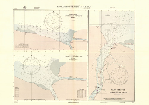 South America - North Coast - Entrances to Rivers in Surinam - Approaches and Entrances to Saramacca and Coppename Rivers - Maroni (Marowijne) River