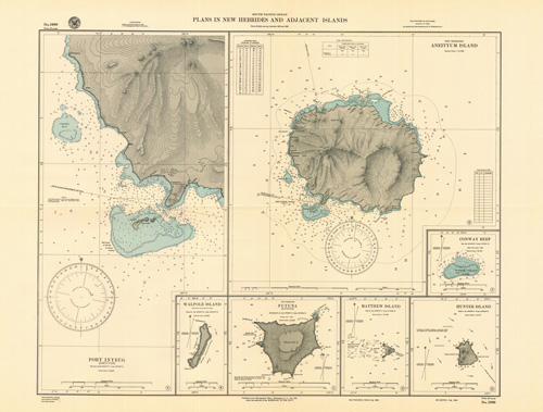 South Pacific Ocean - Plans in the New Hebrides and adjacent Islands - Aneityum Island - Conway Reef - Hunter Island - Matthew Island - Futuna - Walpole Island - Port Inyeug