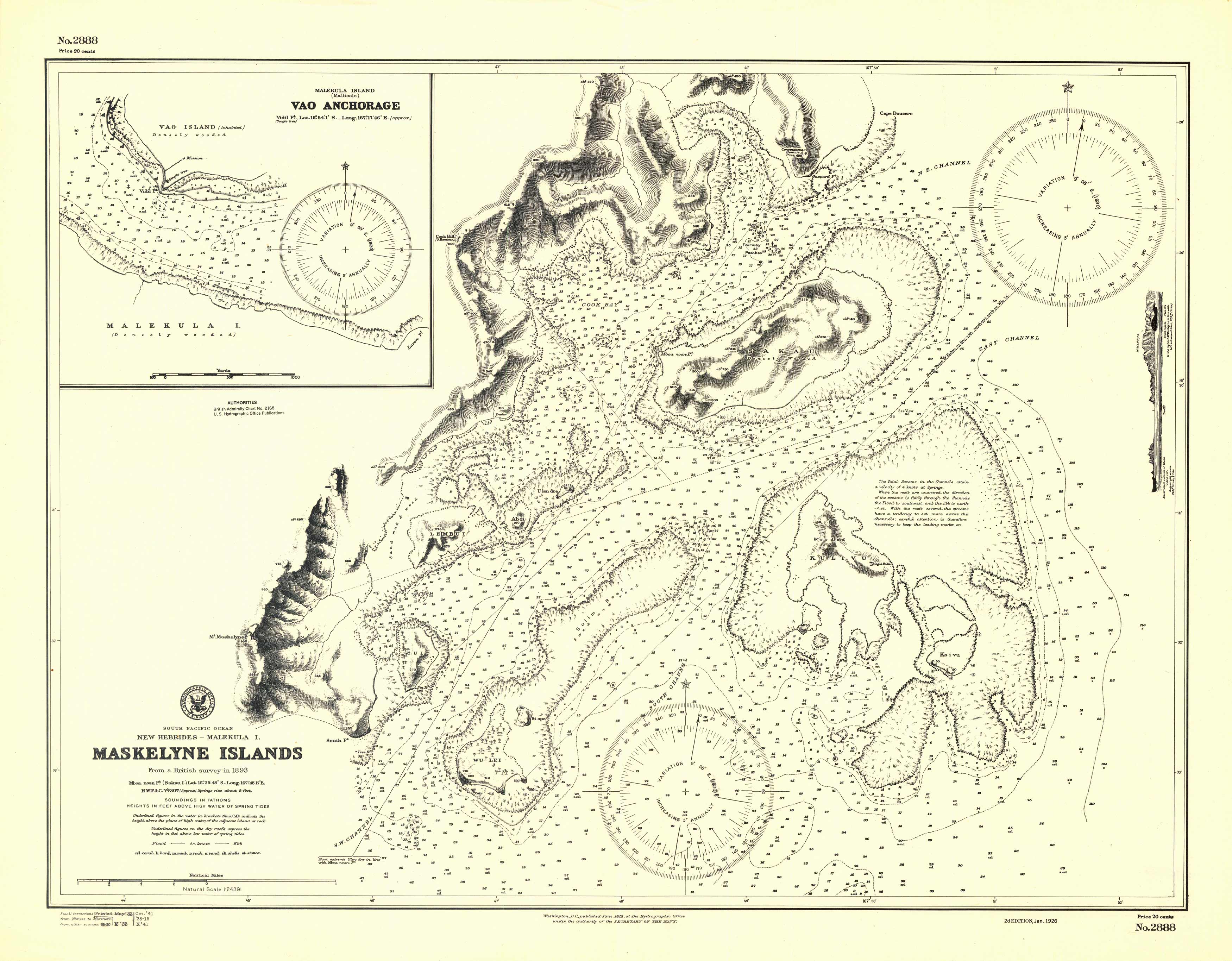 South Pacific Ocean - New Hebrides - Malekula Island - Maskelyne Islands - Vao Anchorage South Pacific Ocean - New Hebrides - Malekula Island - Maskelyne Islands - Vao Anchorage