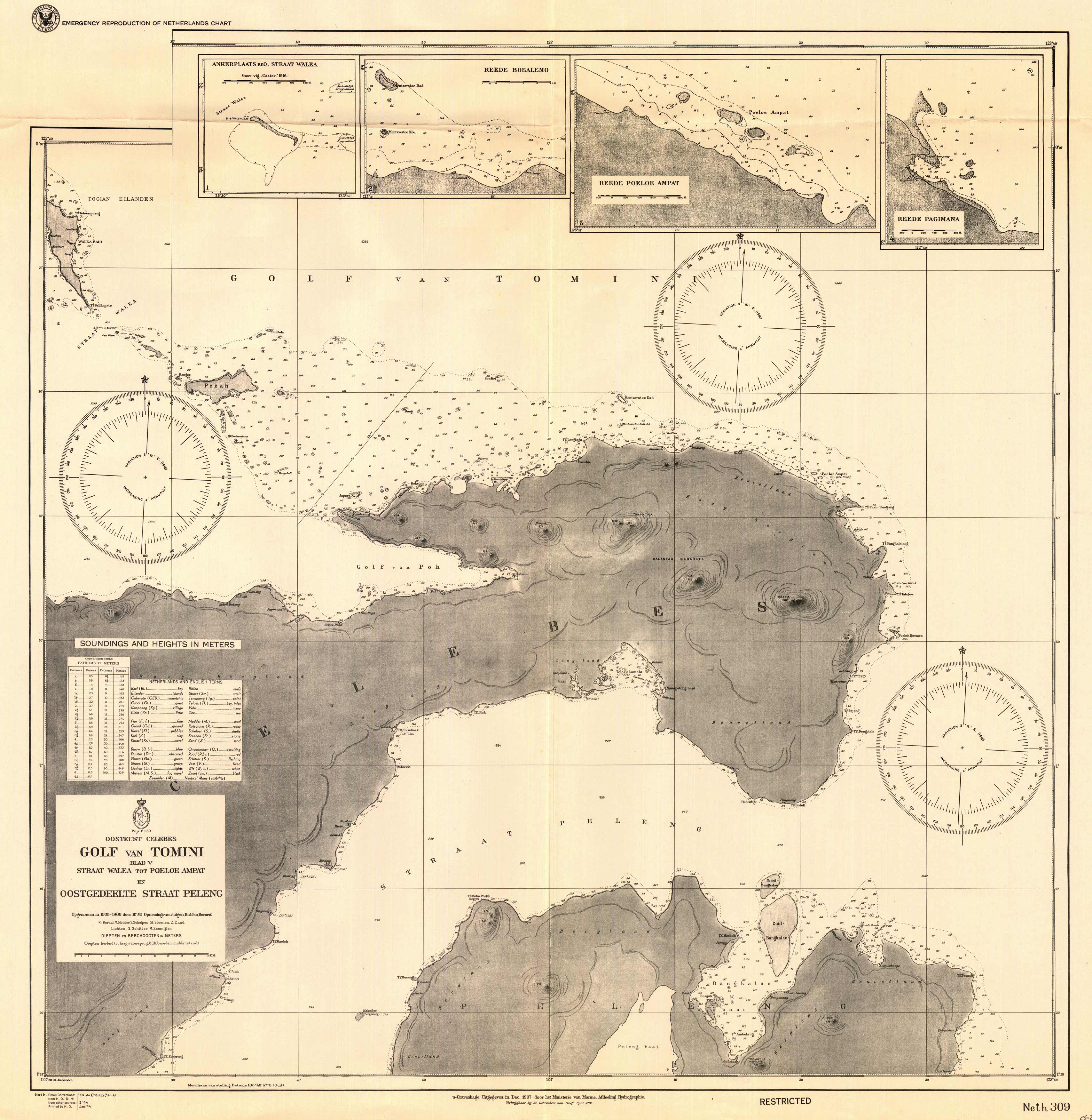 Oostkust Celebes - Golf van Tomini blad v Straat Walea tot Poeloe Ampat en Oostgedeelte Straat Peleng Oostkust Celebes - Golf van Tomini blad v Straat Walea tot Poeloe Ampat en Oostgedeelte Straat Peleng