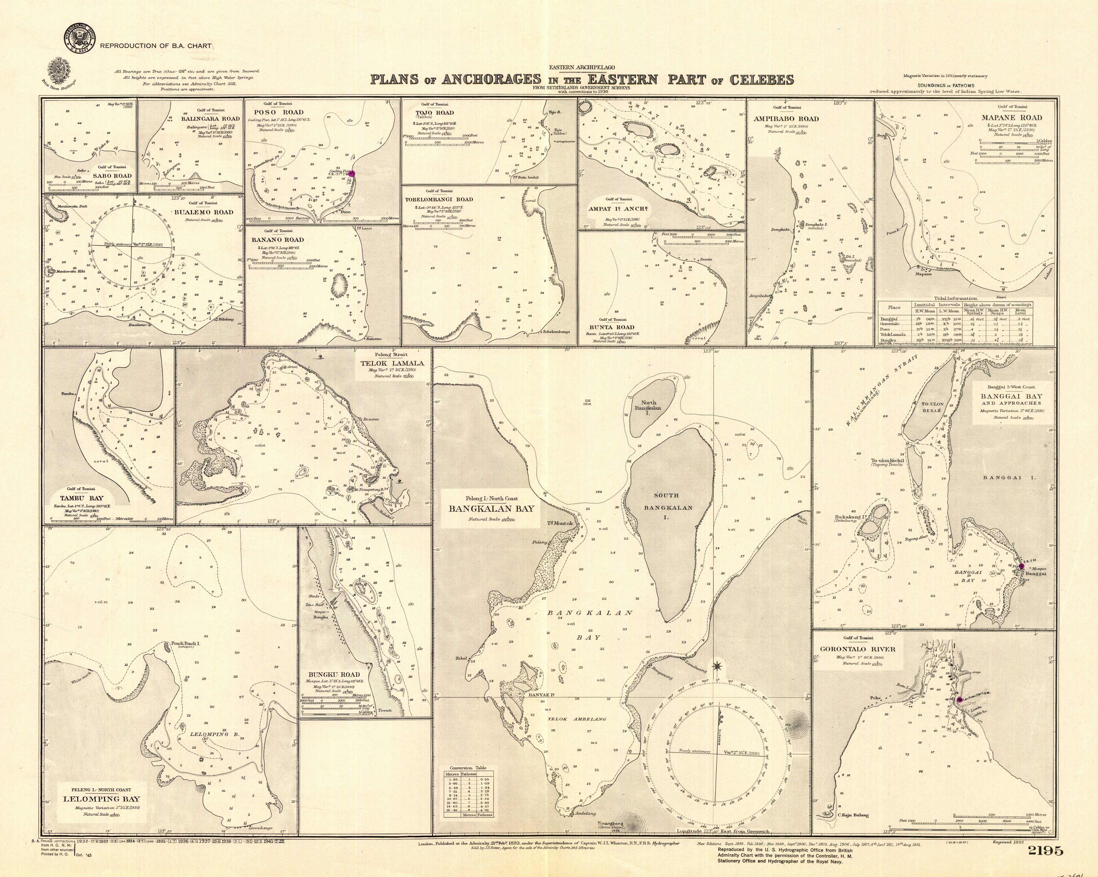 Eastern Archipelago - Plans of Anchorages in the Eastern Part of Celebes
