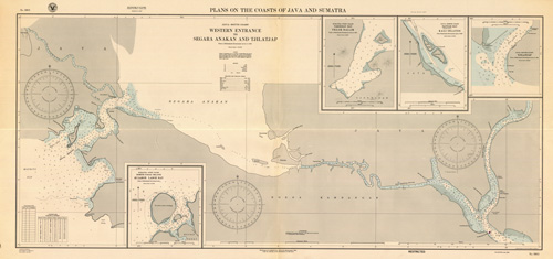Plans on the Coasts of Java and Sumatra - Java - South Coast Western Entrance to Segara Anakan and Tjilatjap - Taroesan Bay - Telok Dalam - Bantam Bay - Kali Islands - North Pagai Island - Si Laboe Laboe Bay Plans on the Coasts of Java and Sumatra - Java - South Coast Western Entrance to Segara Anakan and Tjilatjap - Taroesan Bay - Telok Dalam - Bantam Bay - Kali Islands - North Pagai Island - Si Laboe Laboe Bay