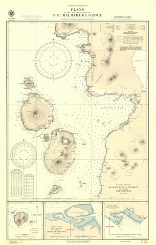 Eastern Archipelago - Plans in the Southern Part of The Halmahera Group - Approaches to Ternate including Dodinga Bay - Island of Pisang - Inggelang and Adjacent Channels - Siko Anchorage