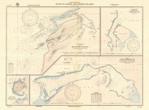 Eastern Archipelago - Plans in Ceram and Boeroe Islands - Boano Mataram Passage - Seleman Bay - Tjampedak Bay - Tamahoe Islands - Poelau Fogi - Boano - North Entrance of Mataram Passage