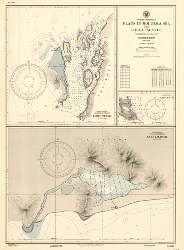 Eastern Archipelago - Plans in Molukka Sea and Soela Islands - Soela Islands - Taliaboe Strait - Tifore Island - Laboehan - Taliaboe Island - Lake Likitobi