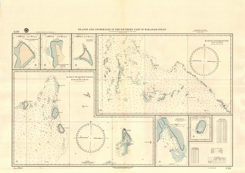 Islands and Anchorages in the southern part of Makassar Strait - Kaloe Kaloekoeang - Doang Doangan Br - Marasende - Kleine Paternoster Eilanden - Dewakang Besar - Rif De Bril