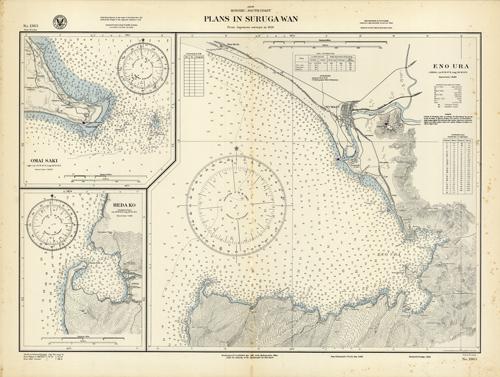 Japan- Honshu- South Coast- Plans in Suruga Wan (Suruga Bay)- From Japanese surveys in 1926 Japan- Honshu- South Coast- Plans in Suruga Wan (Suruga Bay)- From Japanese surveys in 1926