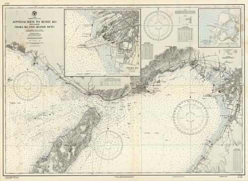 Japan- Naikai (Inland Sea)- Approaches to Kobe Ko including Osaka Ko and Akashi Seto- From Japanese surveys to 1916 with additions from other sources to 1939