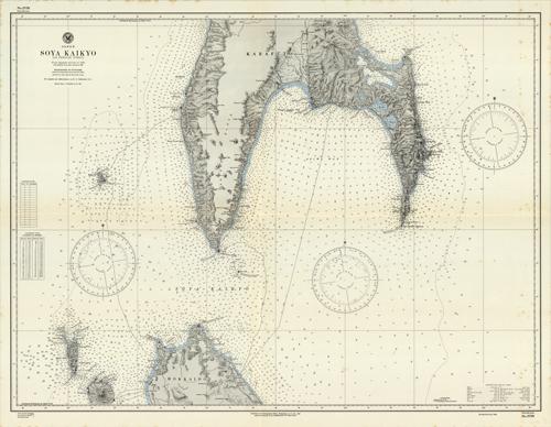 Japan- Soya Kaikyo (Le Perouse Strait) From Japanese surveys to 1925 with additions from other sources to 1929