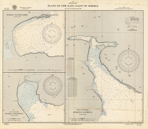 Asia- Bering Sea- Plans on the East Coast of Siberia- From USSR Government surveys to 1930